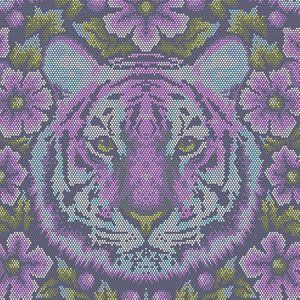 Eden by Tula Pink for Free Spirit Fabrics.  Crouching Tiger in Amethyst.